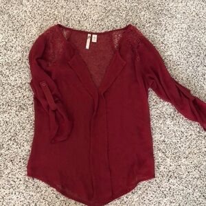 Six Degrees Red blouse with lace
